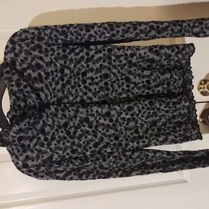 Rare Vintage Spotted Black and Gray Textured Top